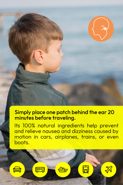 Kids motion sickness patch with ginger and vitamin B6