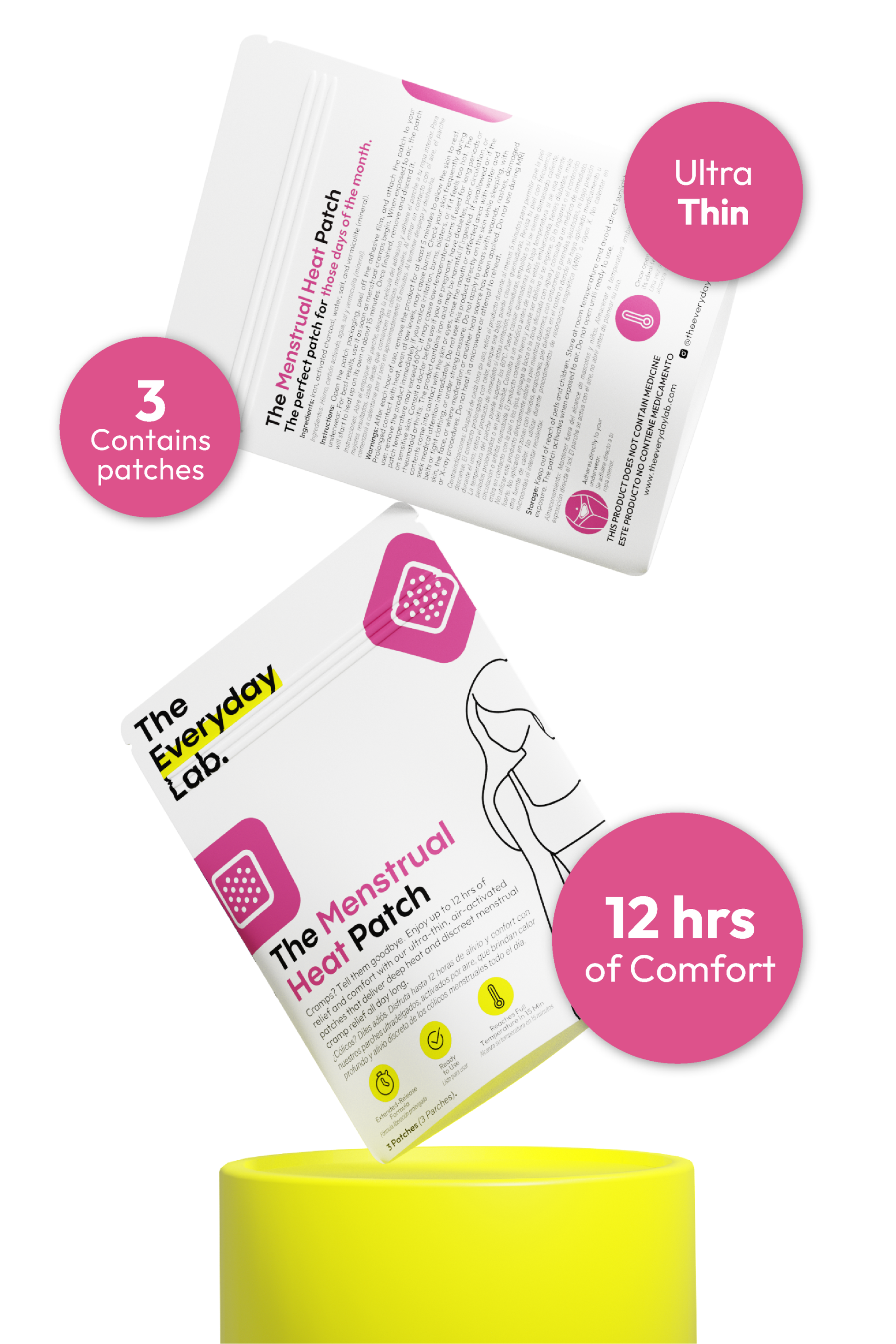 Thermal patch for menstrual cramp relief, medicine-free