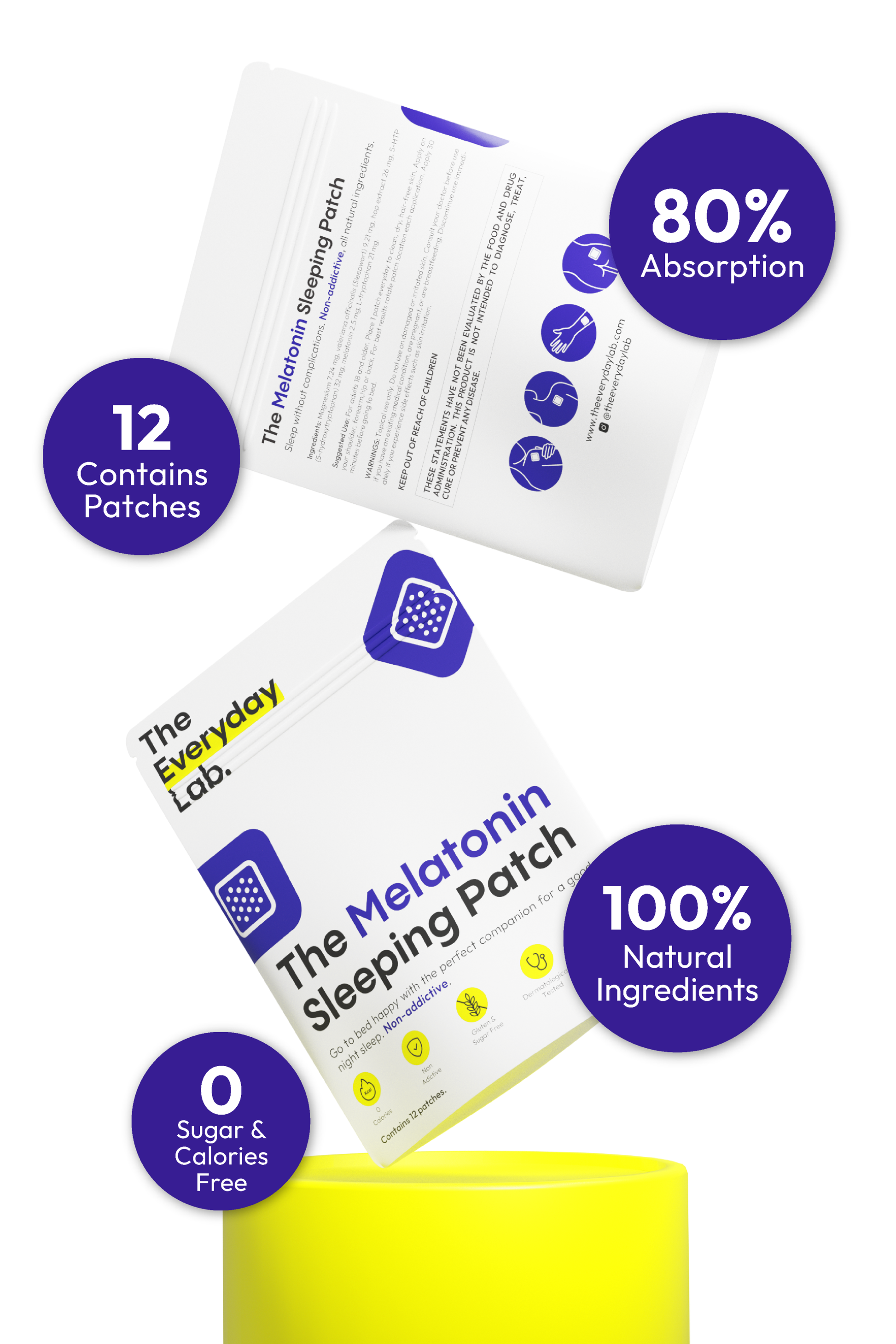 Melatonin sleep patch applied before bed