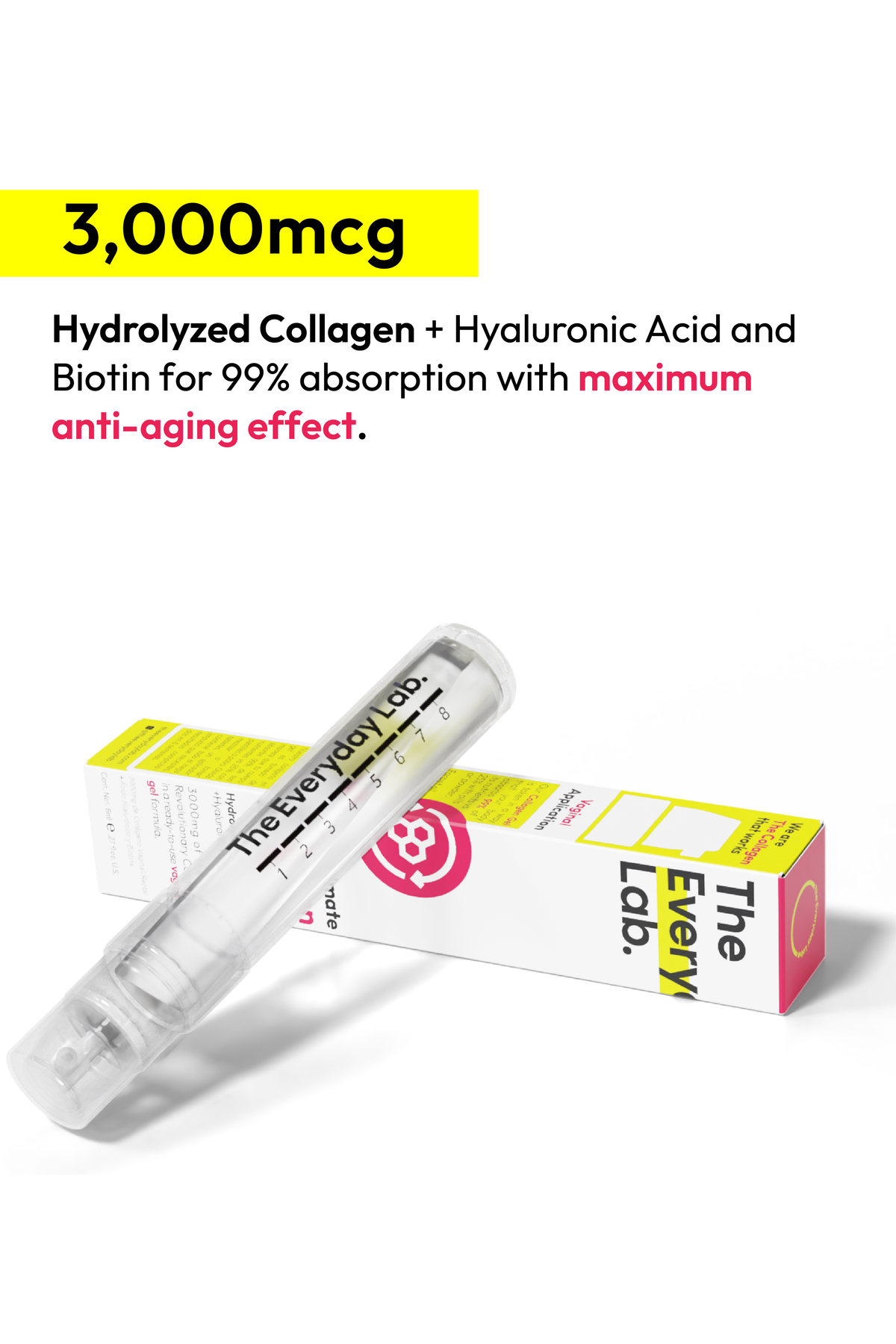The Everyday Lab Ultimate Collagen Boost vaginal collagen gel in a pump bottle for mucosal absorption