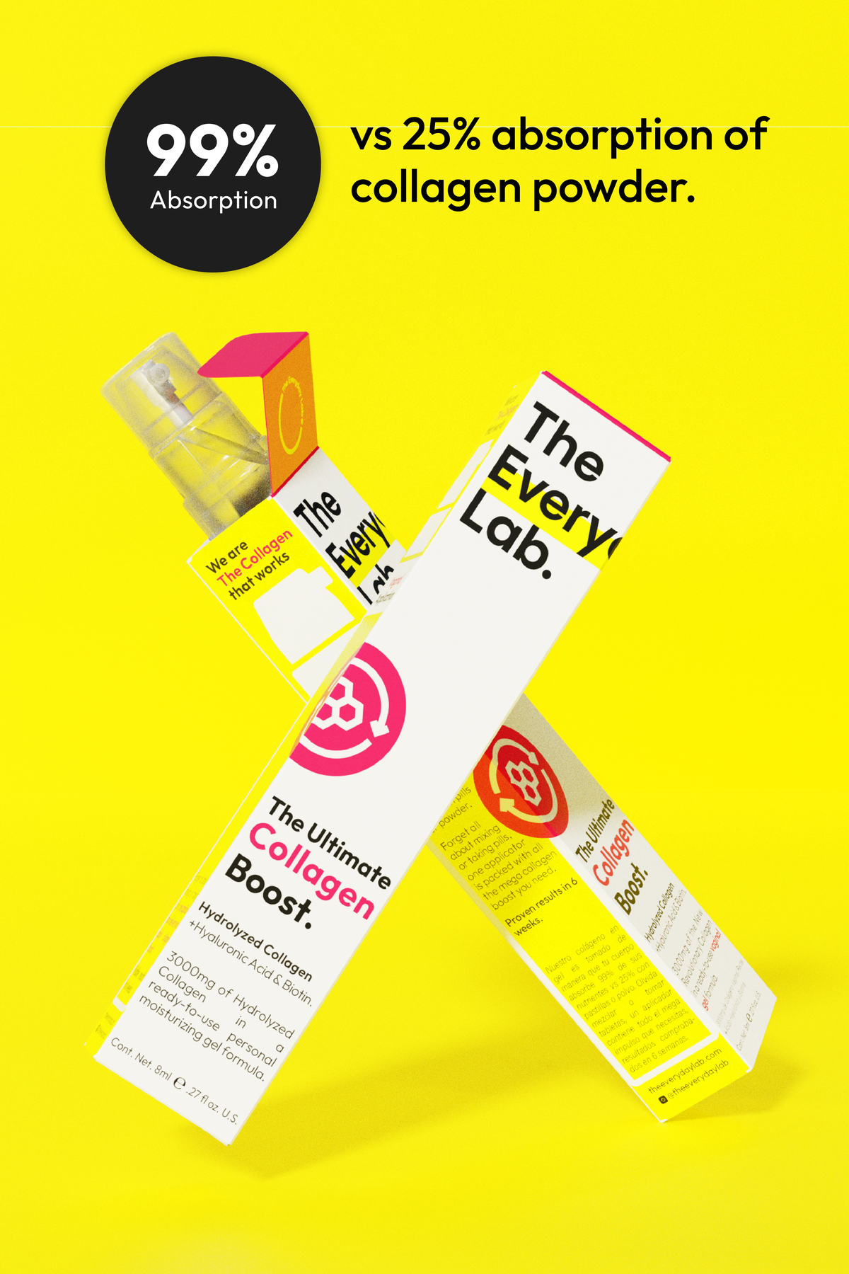 The Everyday Lab Ultimate Collagen Boost vaginal collagen gel with hydrolyzed collagen, hyaluronic acid, and biotin in a pump bottle