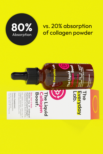 The Liquid Collagen Boost drops for firmer skin and stronger hair